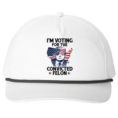 Voting For The Convicted Felon Pro Trump 2024 Snapback Five-Panel Rope Hat