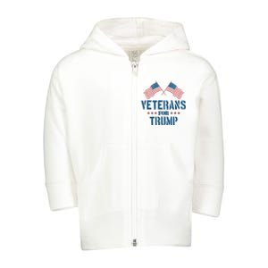 Veterans For Trump 2024 Toddler Zip Fleece Hoodie