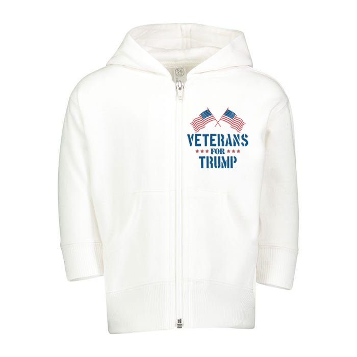 Veterans For Trump 2024 Toddler Zip Fleece Hoodie