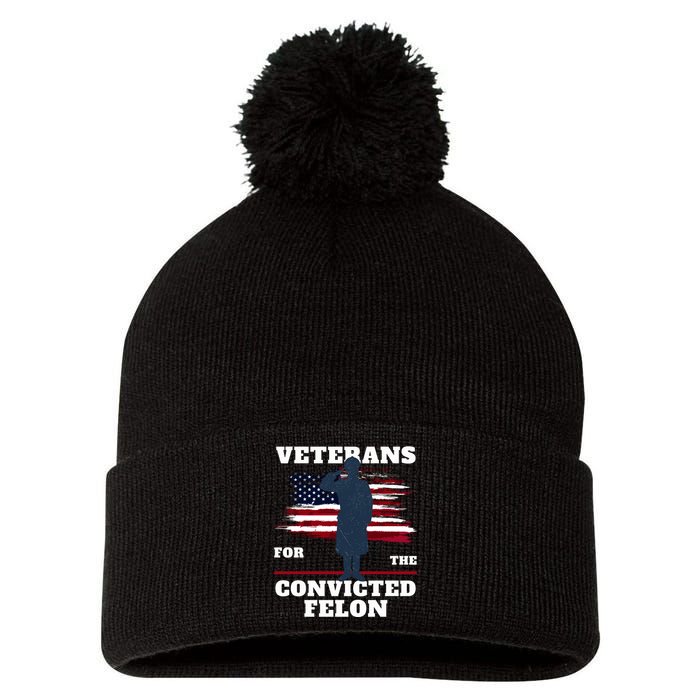 Veterans For The Convicted Felon Pom Pom 12in Knit Beanie