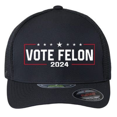 Vote Felon Trump 2024 45 And 47 Funny Vote For The Felon Gift Flexfit Unipanel Trucker Cap