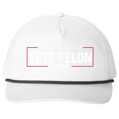 Vote Felon Trump 2024 45 And 47 Funny Vote For The Felon Gift Snapback Five-Panel Rope Hat