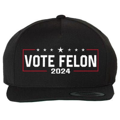 Vote Felon Trump 2024 45 And 47 Funny Vote For The Felon Gift Wool Snapback Cap