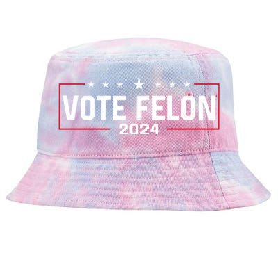 Vote Felon Trump 2024 45 And 47 Funny Vote For The Felon Gift Tie-Dyed Bucket Hat