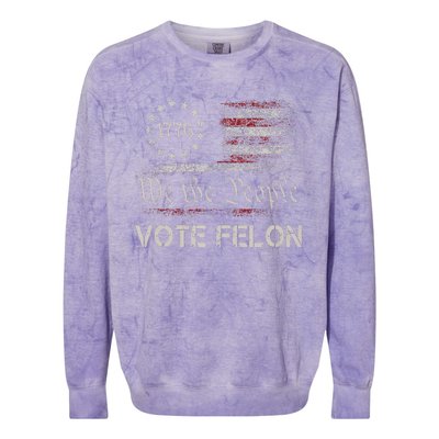 Vote Felon Trump 2024 45 And 47 Colorblast Crewneck Sweatshirt