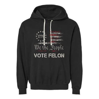 Vote Felon Trump 2024 45 And 47 Garment-Dyed Fleece Hoodie