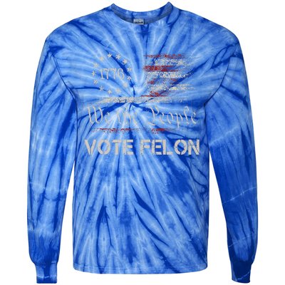 Vote Felon Trump 2024 45 And 47 Tie-Dye Long Sleeve Shirt