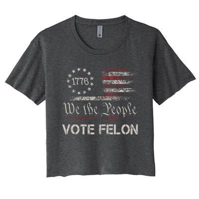 Vote Felon Trump 2024 45 And 47 Women's Crop Top Tee