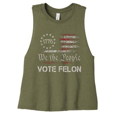 Vote Felon Trump 2024 45 And 47 Women's Racerback Cropped Tank