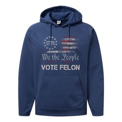 Vote Felon Trump 2024 45 And 47 Performance Fleece Hoodie