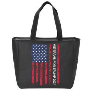 Veterans For Trump 2024 Election Zip Tote Bag