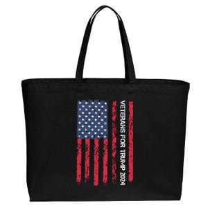 Veterans For Trump 2024 Election Cotton Canvas Jumbo Tote