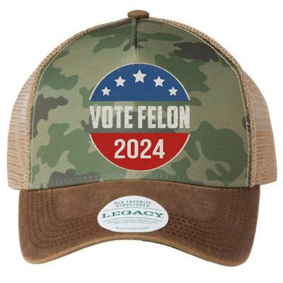 Vote Felon Trump 2024 45 And 47 Funny Vote For The Felon Legacy Tie Dye Trucker Hat