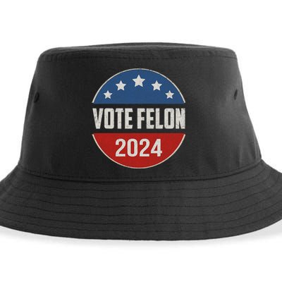 Vote Felon Trump 2024 45 And 47 Funny Vote For The Felon Sustainable Bucket Hat