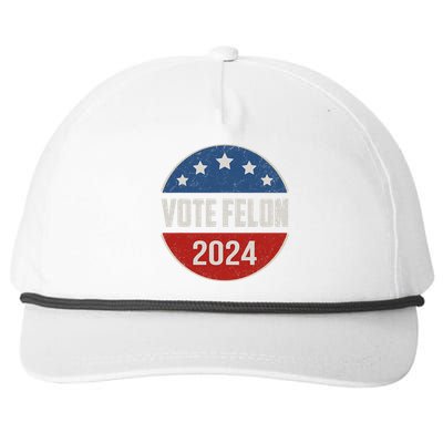 Vote Felon Trump 2024 45 And 47 Funny Vote For The Felon Snapback Five-Panel Rope Hat