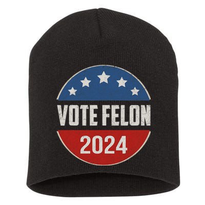 Vote Felon Trump 2024 45 And 47 Funny Vote For The Felon Short Acrylic Beanie