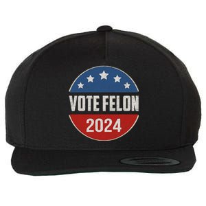 Vote Felon Trump 2024 45 And 47 Funny Vote For The Felon Wool Snapback Cap