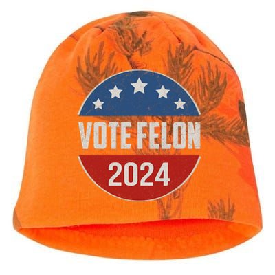 Vote Felon Trump 2024 45 And 47 Funny Vote For The Felon Kati - Camo Knit Beanie