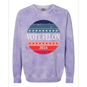 Vote Felon Trump 2024 IM Voting For The Convicted Felon Cute Gift Colorblast Crewneck Sweatshirt