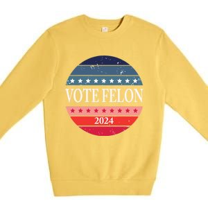 Vote Felon Trump 2024 IM Voting For The Convicted Felon Cute Gift Premium Crewneck Sweatshirt