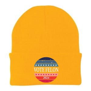 Vote Felon Trump 2024 IM Voting For The Convicted Felon Cute Gift Knit Cap Winter Beanie