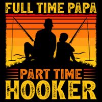 Vintage Full Time Papa Part Time Hooker Fishing Father's Day Meaningful Gift Doggie Tank