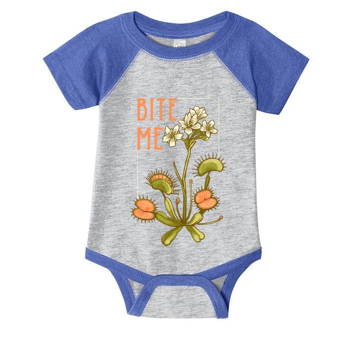 Venus Fly Trap Bite Me Funny Gift Infant Baby Jersey Bodysuit