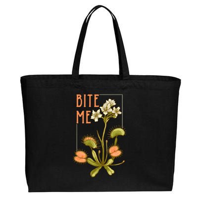 Venus Fly Trap Bite Me Funny Gift Cotton Canvas Jumbo Tote