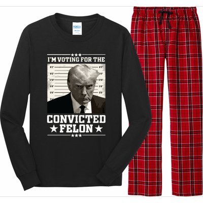 Vote For The Felon Trump 2024 Long Sleeve Pajama Set