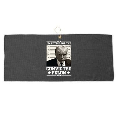 Vote For The Felon Trump 2024 Large Microfiber Waffle Golf Towel