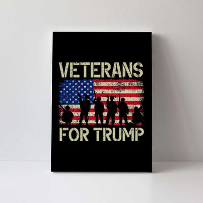 Veterans For Trump American Flag Veteran Dad Grandpa Canvas