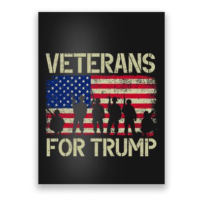 Veterans For Trump American Flag Veteran Dad Grandpa Poster