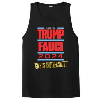 Vote For Trump Fauci 2024 Give Us Another Shot Hooded PosiCharge Competitor Tank