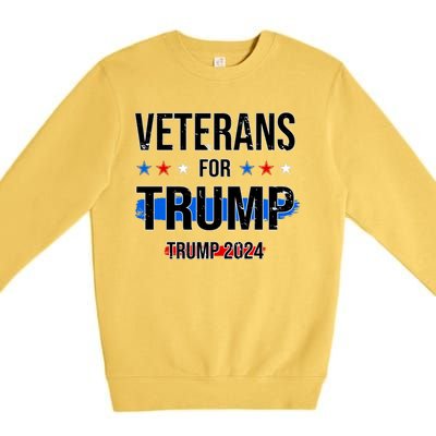 Veterans For Trump 2024 Premium Crewneck Sweatshirt