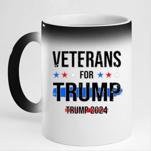 Veterans For Trump 2024 11oz Black Color Changing Mug