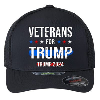 Veterans For Trump 2024 Flexfit Unipanel Trucker Cap