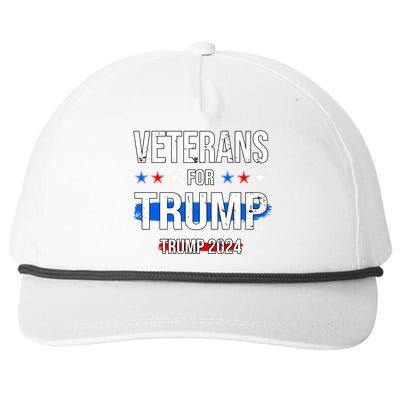 Veterans For Trump 2024 Snapback Five-Panel Rope Hat