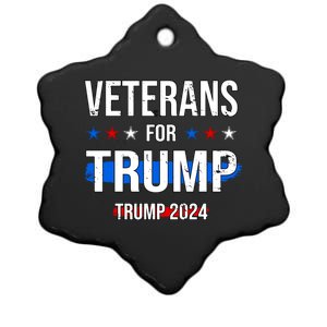 Veterans For Trump 2024 Ceramic Star Ornament