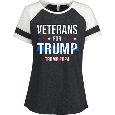 Veterans For Trump 2024 Enza Ladies Jersey Colorblock Tee