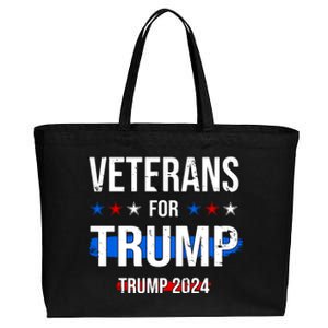 Veterans For Trump 2024 Cotton Canvas Jumbo Tote