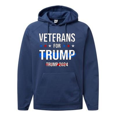 Veterans For Trump 2024 Performance Fleece Hoodie