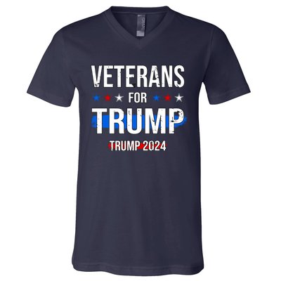 Veterans For Trump 2024 V-Neck T-Shirt