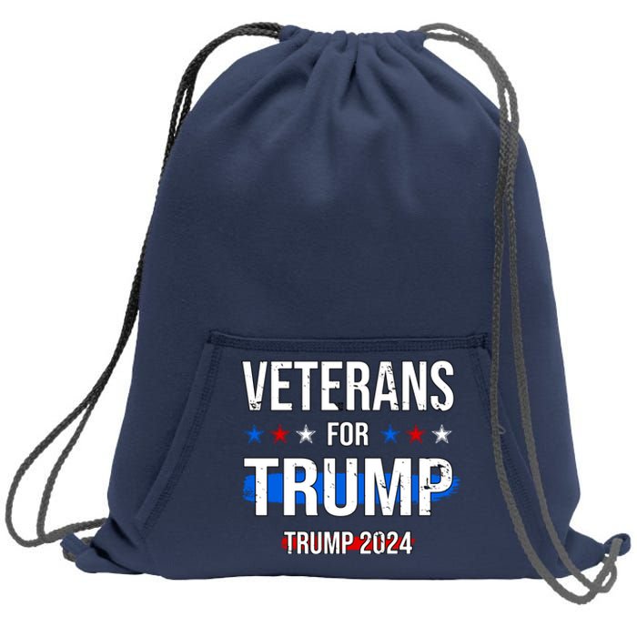 Veterans For Trump 2024 Sweatshirt Cinch Pack Bag