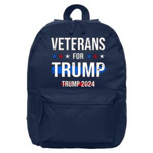 Veterans For Trump 2024 16 in Basic Backpack