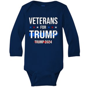 Veterans For Trump 2024 Baby Long Sleeve Bodysuit