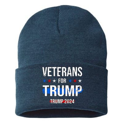 Veterans For Trump 2024 Sustainable Knit Beanie