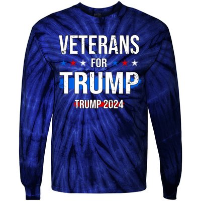 Veterans For Trump 2024 Tie-Dye Long Sleeve Shirt