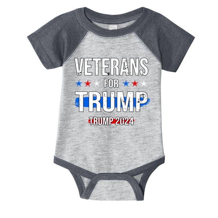 Veterans For Trump 2024 Infant Baby Jersey Bodysuit