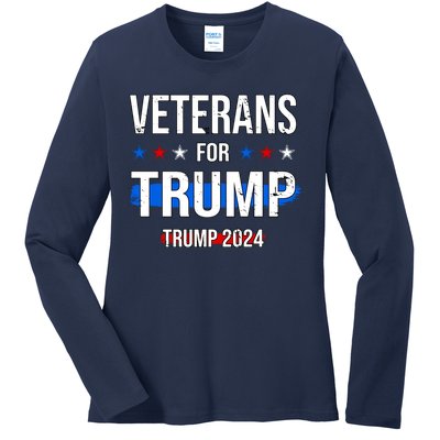 Veterans For Trump 2024 Ladies Long Sleeve Shirt