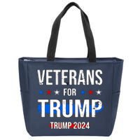 Veterans For Trump 2024 Zip Tote Bag